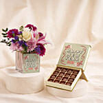 Happy New Year Flowers n Chocolate Truffle Combo