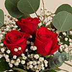 Darling Red Roses in Glass Vase