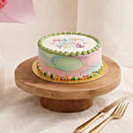 Cheerful Yellow & Pink Flowers Bouquet With Cake