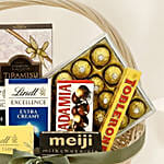 Exotic Chocolates Brown Willow Basket