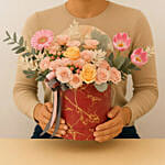 Tulips and Roses in Designer Box