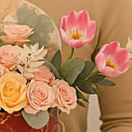 Tulips and Roses in Designer Box