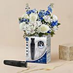 Remington Male Trimmer Kit 5-in-1 with Blue & White Flowers Combo