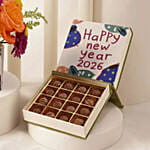 New Year Flowers Chocolate n Balloon Celebration Set