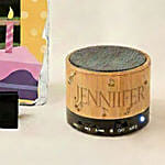 Happy Birthday Personalised Slate Frame with Engraved Bluetooth Speaker