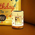 Personalised LED Birthday Cushion with Touch Lamp Portable Bluetooth Speaker