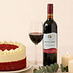 Pink Perfection Blooms with Wine and Cake