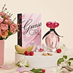 Pink Perfection Blooms and Guess Girl Perfume