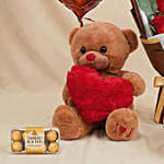 Adorable Love Gift Combo Arrangement with Ferrero Rocher Chocolate Cake