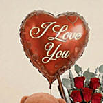 Adorable Love Gift Combo Arrangement with Wine