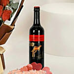 Adorable Love Gift Combo Arrangement with Cake and Wine
