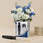 Remington Male Trimmer Kit 5-in-1 with Blue & White Flowers Combo Gift