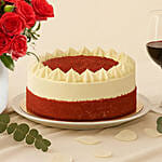 Scrumptious Red Velvet Cake with Wine n Flowers