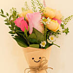 Smiley Mini Jellycat Pastel Flowers Bouquet