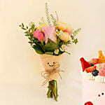 Smiley Mini Jellycat Pastel Bouquet and Jellycat Cake