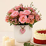 Pink Perfection Blooms - Cake and Wine Gift