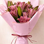 6 Passionate Oriental Pink Lilies