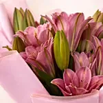 6 Passionate Oriental Pink Lilies