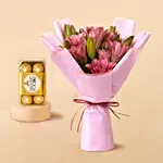Passionate Oriental Pink Lilies with Ferrero Rocher