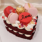 Valentine's Day Red Velvet Macarons Cake