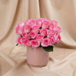 Premium Vase Pink Rose Valentine’s Gift