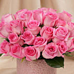 Premium Vase Pink Rose Valentine’s Gift