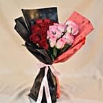 24 Red & Pink Roses Valentines Bouquet