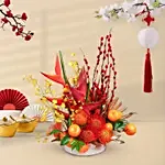 Lunar Year Flowers & Oranges Arrangement