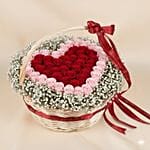 Luxury Heart Rose Basket for Valentines
