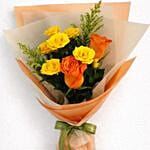 Fresh bouquet of orange and yellow roses