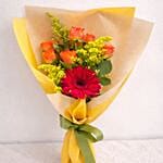 Colourful floral arrangement in office