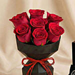 Red Roses and Wrist Watch Valentine Gift