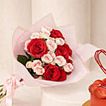 Valentine Roses Bouquet and Cake