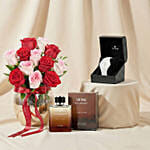 Roses, Perfumes and Titan Watch Gift for Valentines Day