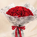 Valentine’s Special 50 Roses Bouquet with Chocolates