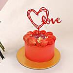 Elegant Duo of Roses Valentines Bouquet with Cake