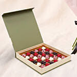 Elegant Duo of Roses Valentines Bouquet with Chocolates