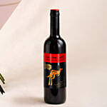 Elegant Duo of Roses Valentines Bouquet with Wine