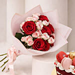 Eternal Love Valentine Roses Bouquet with Cake