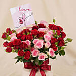 Spray Roses in Premium Ceramic Vase with Chocolates