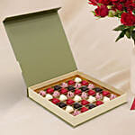 Spray Roses in Premium Ceramic Vase with Chocolates