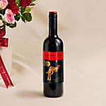 Spray Roses in Premium Ceramic Vase with Wine