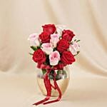 Valentine Roses Affection Vase Arrangement