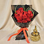 15 Red roses and Muscial Globe