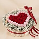 Luxury Heart Rose Basket for Valentines