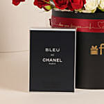 Valentine Gift for Him - Perfume and Roses Box