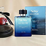 Valentines Day Forever Red Rose and Perfume Gift For Him