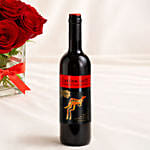 15 Red Roses Vase with Wine