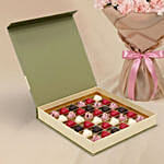 24 Carnations love Bouquet with Chocolates