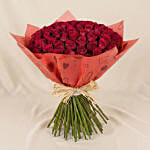 75 Dark Pink Roses Bouquet for Valentines